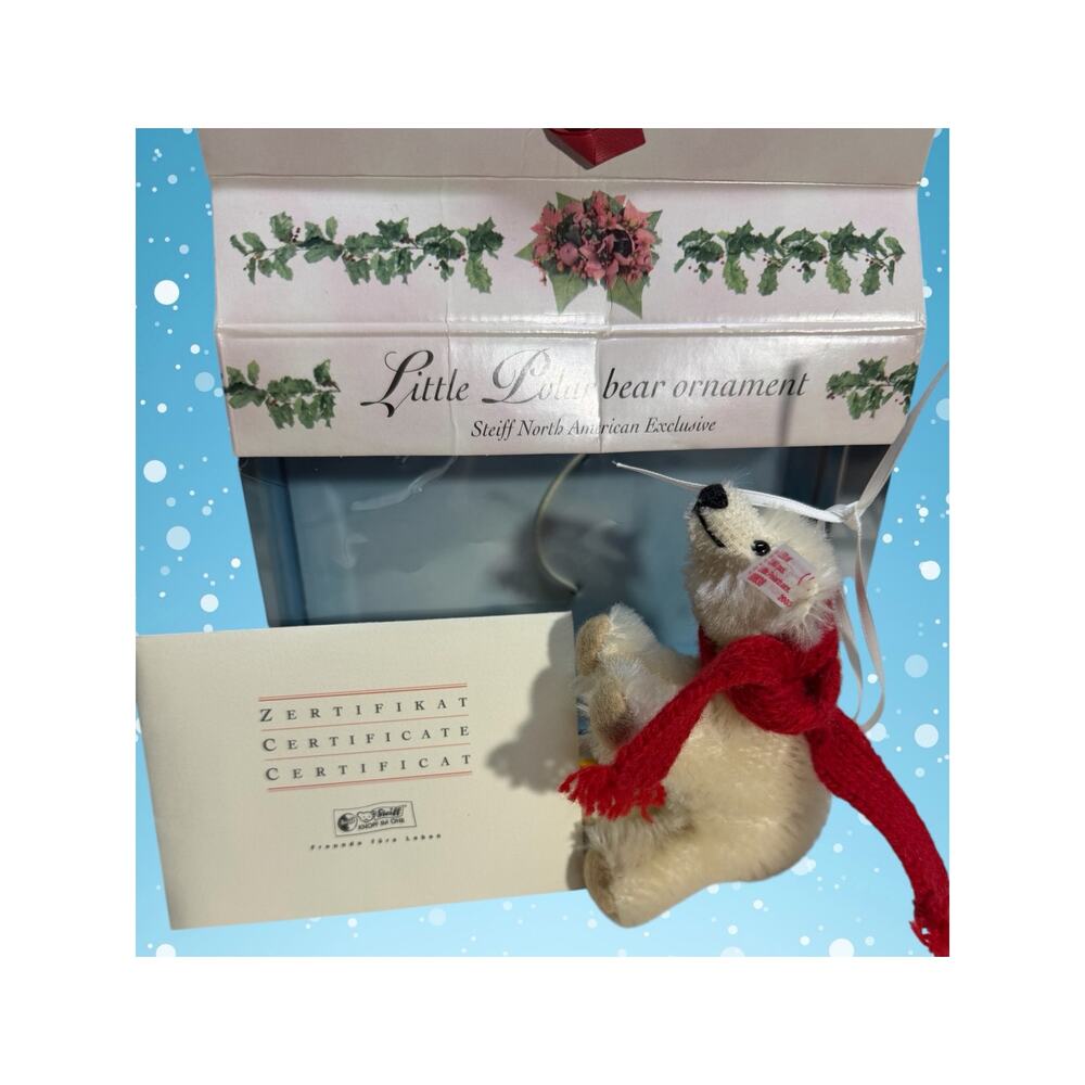 Steiff Little Polar Bear Ornament 12cm LE 2003 N. America Exclusive w/COA